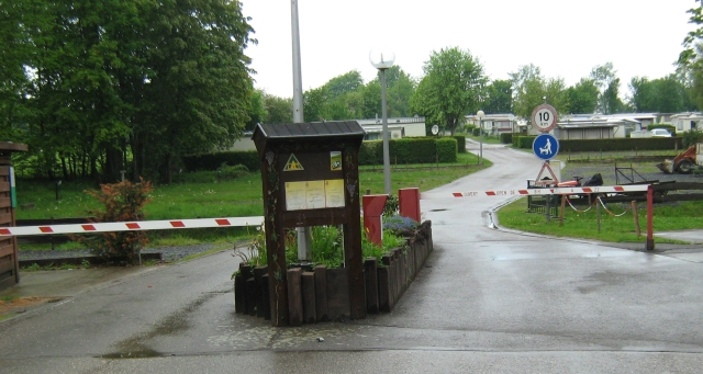barriers across the entrance to the campsite at bastogne